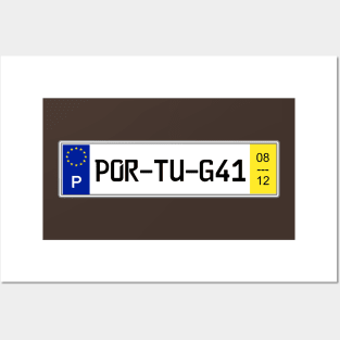 Portugal car license plate Posters and Art